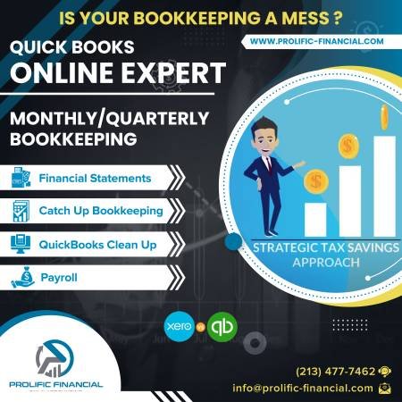 QuickBooks Bookkeeping Expert: Clean-Up Accounting and Catch-Up Taxes (Los Angeles - Downtown LA &amp; Hollywood Areas (323 / 213 Areas)