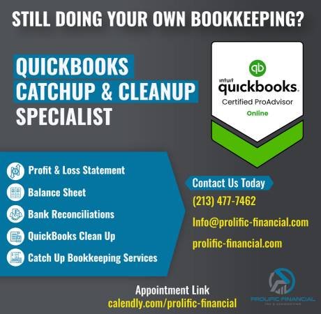 QuickBooks Bookkeeper: Small Business Bookkeeping and Accounting Services (Los Angeles - Hollywood, Downtown LA &amp; K-Town Areas)
