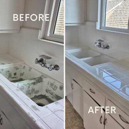 Bathroom &amp; Kitchen Reglazing • Tile • Sink • Countertops • Chip fix (San Bernardino)