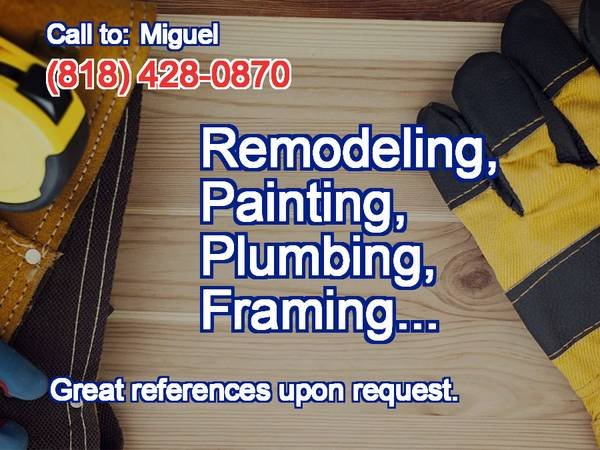 MG's Remodeling, Painting, Plumbing, Contractor. References. (San Fernando Valley, Los Angeles)