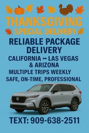 Reliable Transport. Passenger or Packages Pick-up in: (Los Angeles)